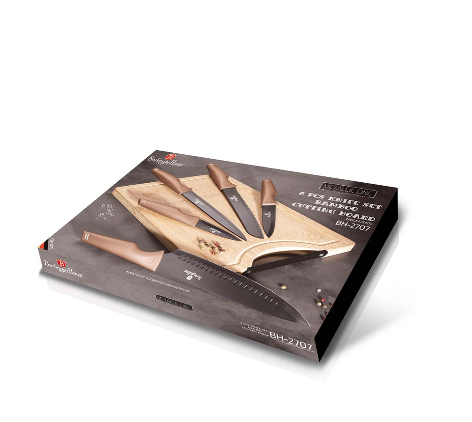 Knife set & BAMBOO CUTTING BOARD BERLINGER HAUS BH-2707