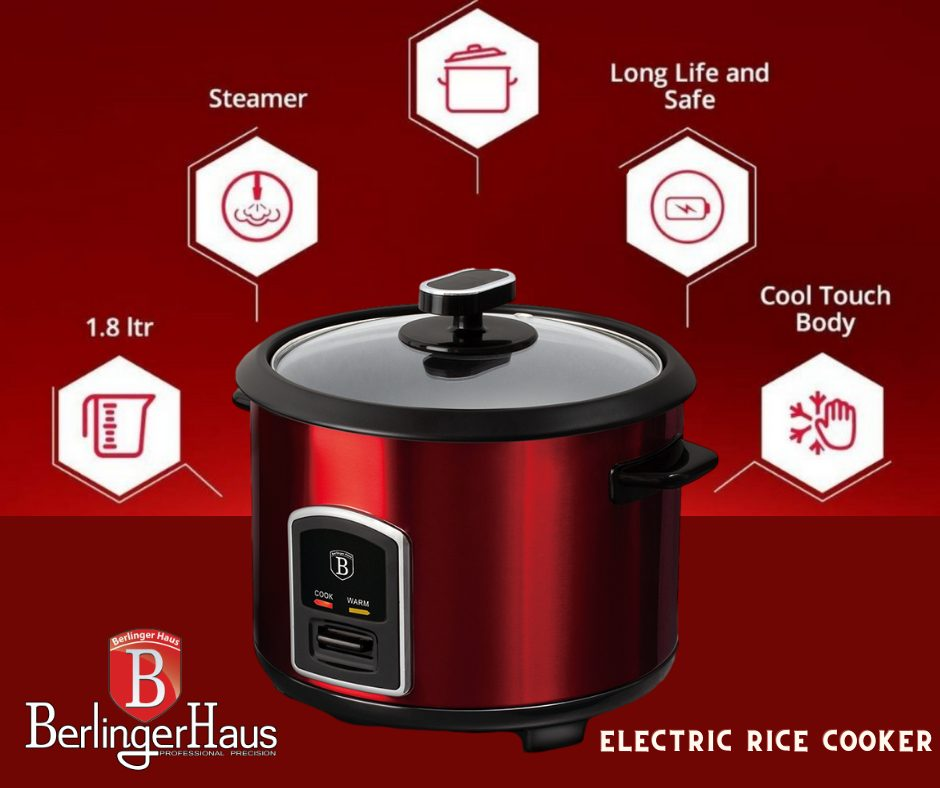 Electric Rice Cooker Berlinger Haus BH9275 Burgundy