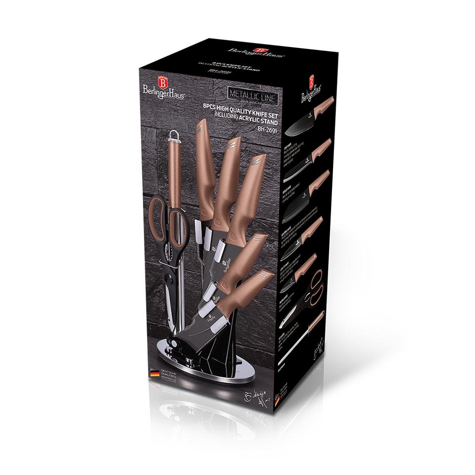8-Piece Knife Set Berlinger Haus BH-2691 Rose Gold Collection