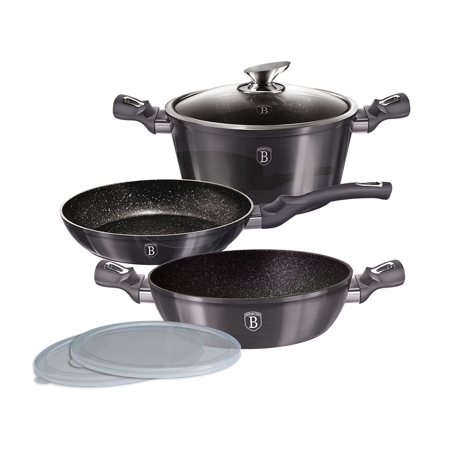6-PIECE COOKWARE SET BERLINGER HAUS BH/6905 METALLIC CARBON PRO LINE