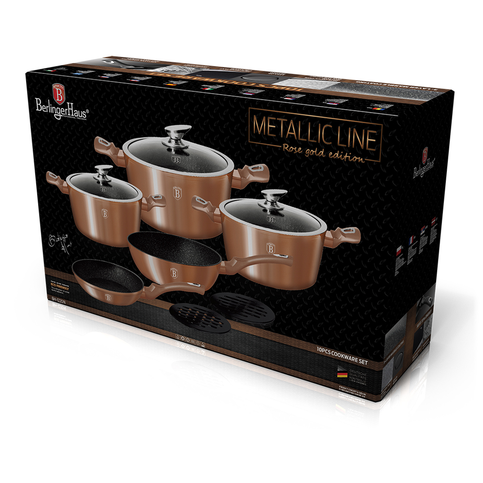 10-Piece Cookware Set Berlinger Haus BH-1220N Rose Gold Collection
