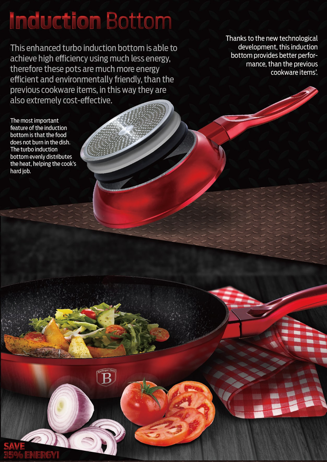 15-Piece Cookware Set Berlinger Haus BH/1226  Burgundy