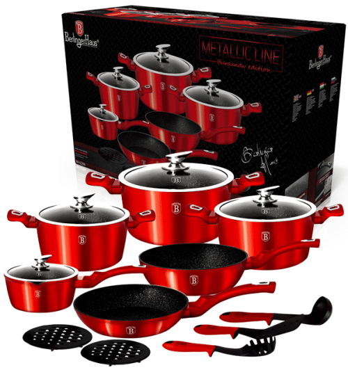 15-Piece Cookware Set Berlinger Haus BH/1226  Burgundy