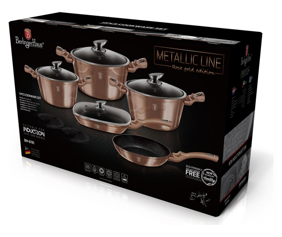 11-Piece Cookware Set Berlinger Haus BH/6191 Rose Gold