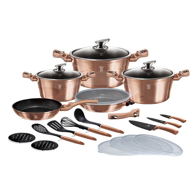 22-Piece Cookware Set Berlinger Haus BH-7182 Rose Gold Collection