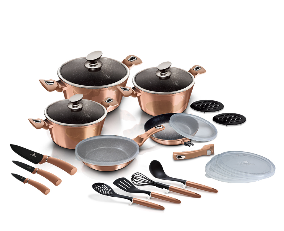 22-Piece Cookware Set Berlinger Haus BH-7182 Rose Gold