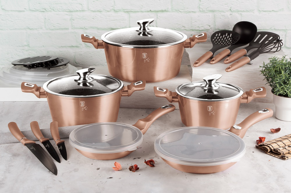 22-Piece Cookware Set Berlinger Haus BH-7182 Rose Gold