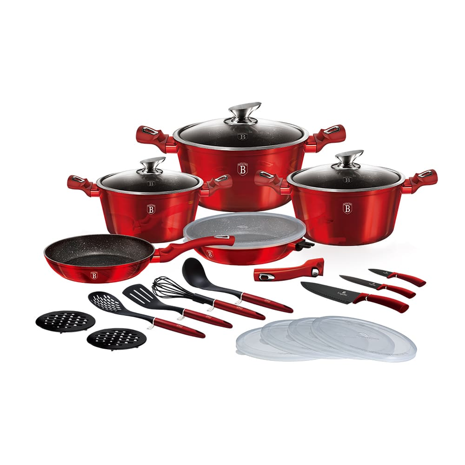 22-Piece Cookware Set Berlinger Haus BH-7180 Burgundy Collection