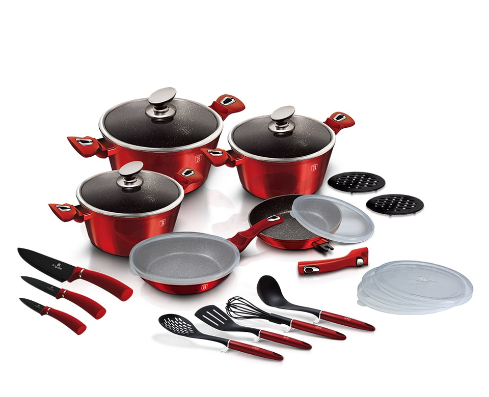 22-Piece Cookware Set Berlinger Haus BH-7180 Burgundy
