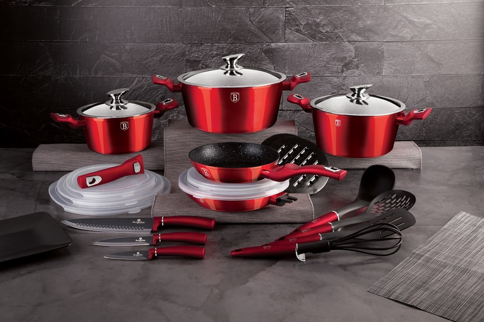 22-Piece Cookware Set Berlinger Haus BH-7180 Burgundy