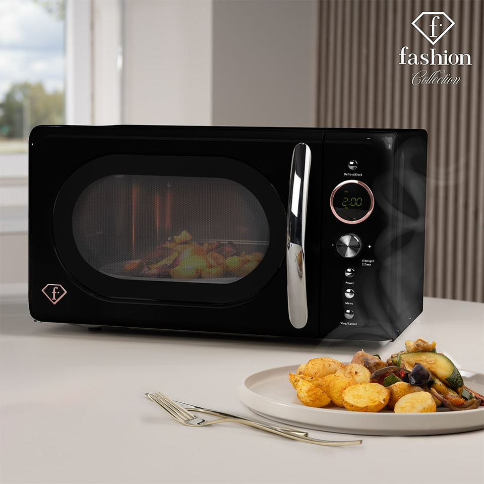 Digital Microwave Oven 20L – Black–Rose Gold | Fashion by Berlinger Haus | FTV0121