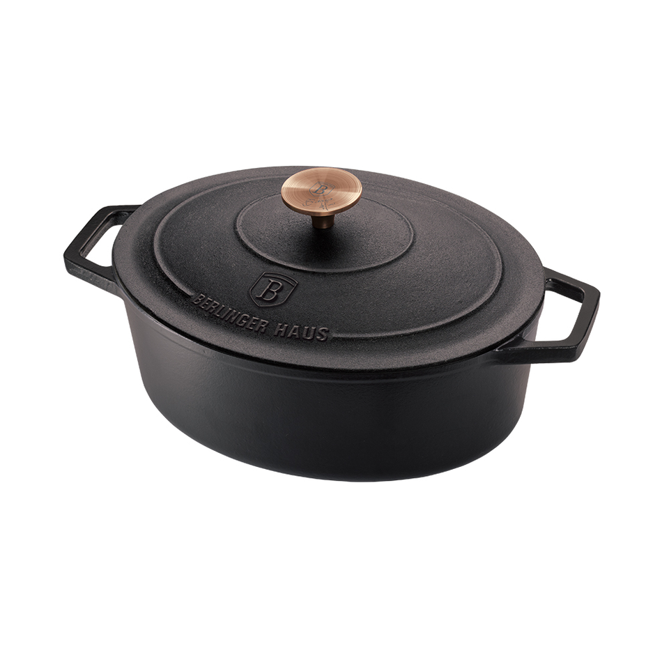 CASSEROLE 32 CM CAST IRON BERLINGER HAUS BH/6518 Blak