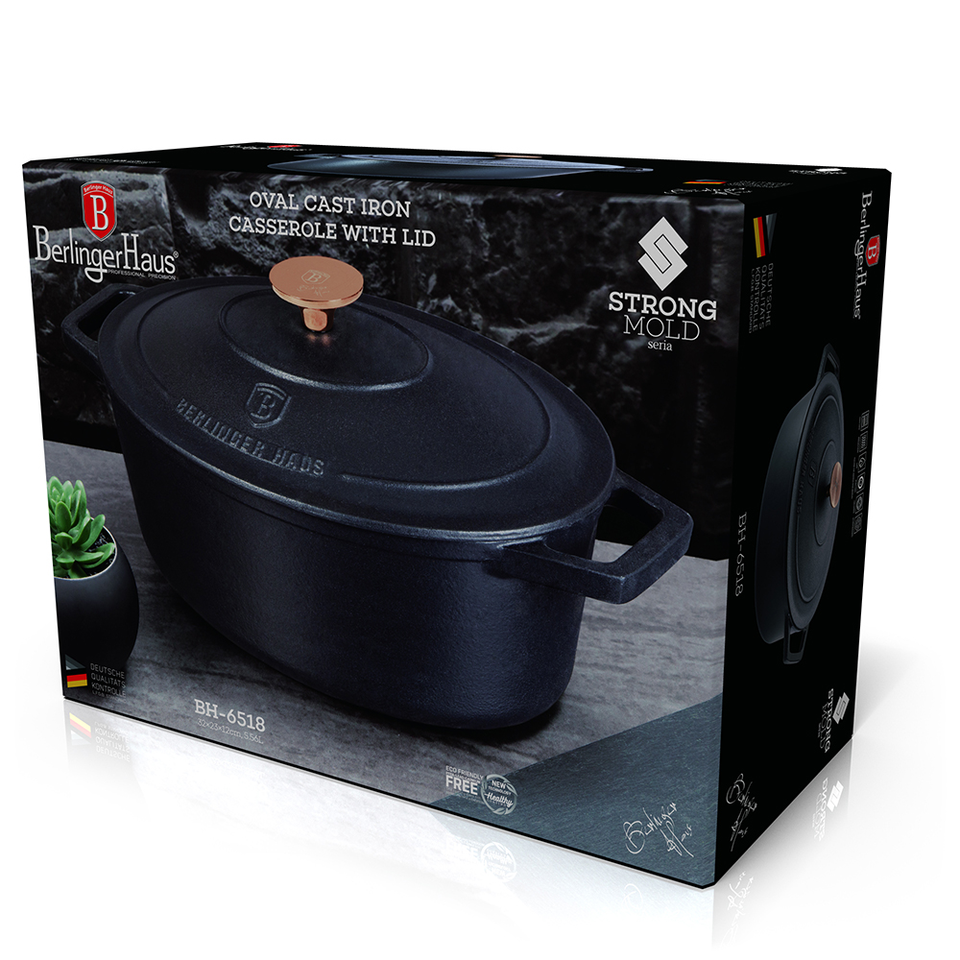 Cast Iron Casserole 32 cm Berlinger Haus BH/6518 Black