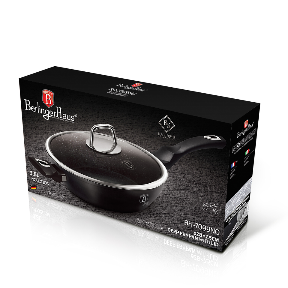 DEEP FRYING PAN WITH LID 28CM BERLINGER HAUS BH/7099 Black Edition