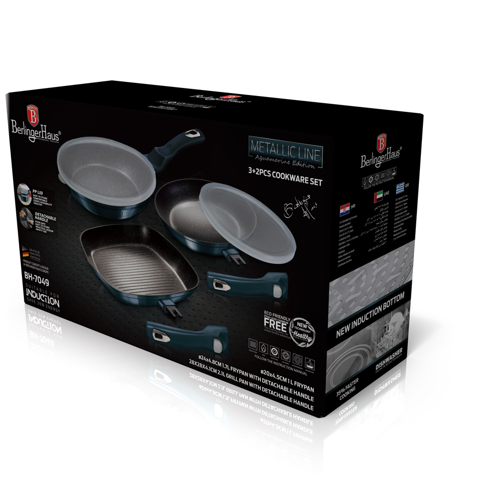 3-Piece Multi-Pan Set Set Berlinger Haus BH/7049 Aquamarine