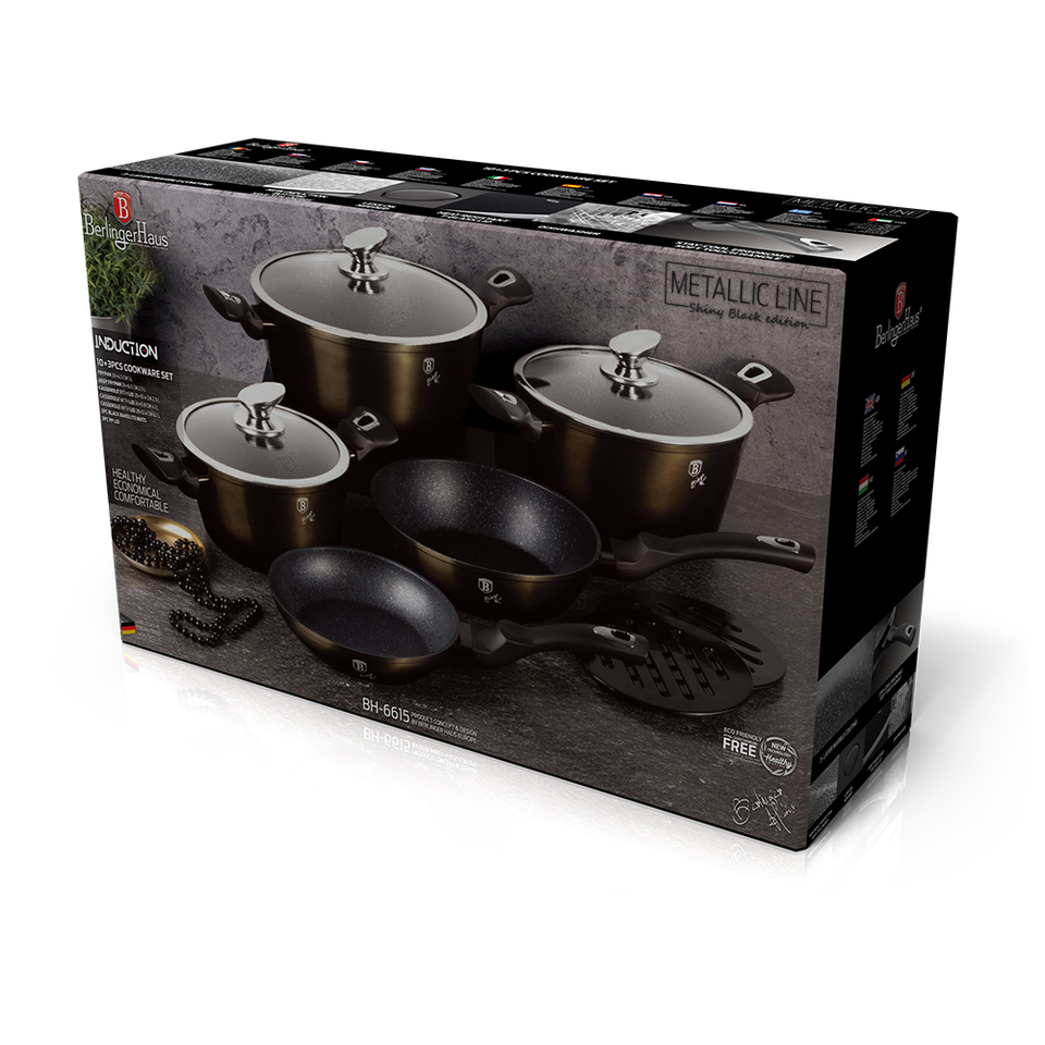 13Piece Cooking Utensil Set BerlingerHaus BH6615 Shiny Black
