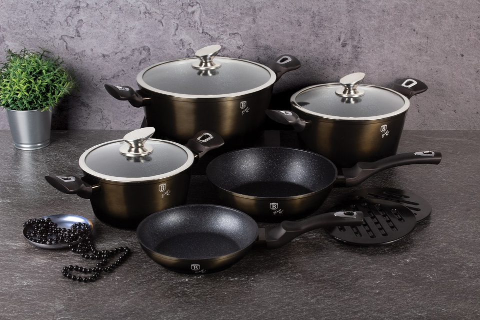 13Piece Cooking Utensil Set BerlingerHaus BH6615 Shiny Black