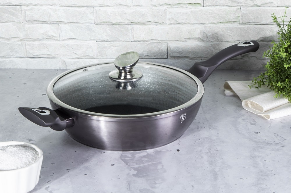 DEEP FRYING PAN WITH LID 28CM BERLINGER HAUS BH/6896 Carbon Pro