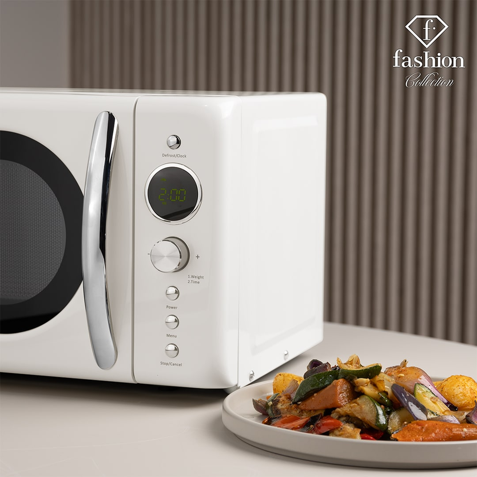 Digital Microwave Oven 20L – Cream–Gold | Fashion by Berlinger Haus | FTV0122
