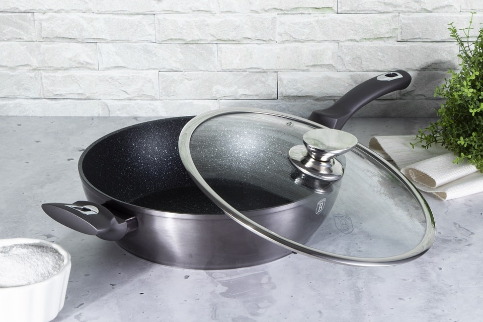 DEEP FRYING PAN WITH LID 28CM BERLINGER HAUS BH/6896 Carbon Pro