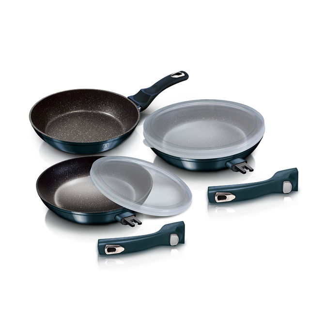 5-PIECE FRYING PAN SET BERLINGER HAUS BH/7056 metallic Aquamarine