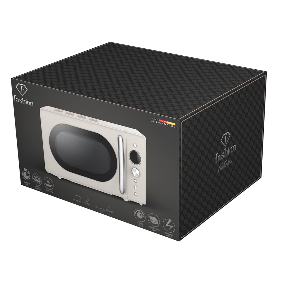 Digital Microwave Oven 20L – Cream–Gold | Fashion by Berlinger Haus | FTV0122
