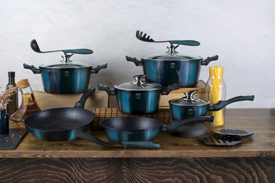 15-Piece Cookware Set Berlinger Haus BH-1885 Aquamarine Collection