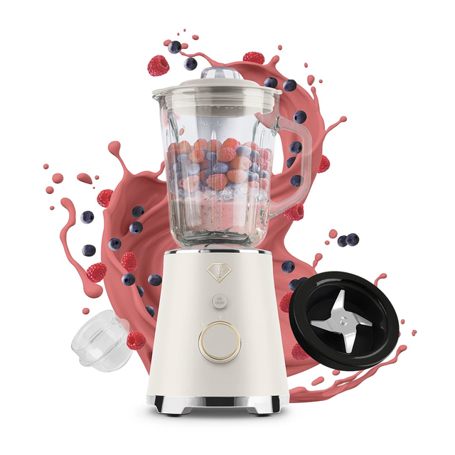 Table Blender with 1.5L Glass Jar – Cream–Gold | Fashion by Berlinger Haus | FTV0142