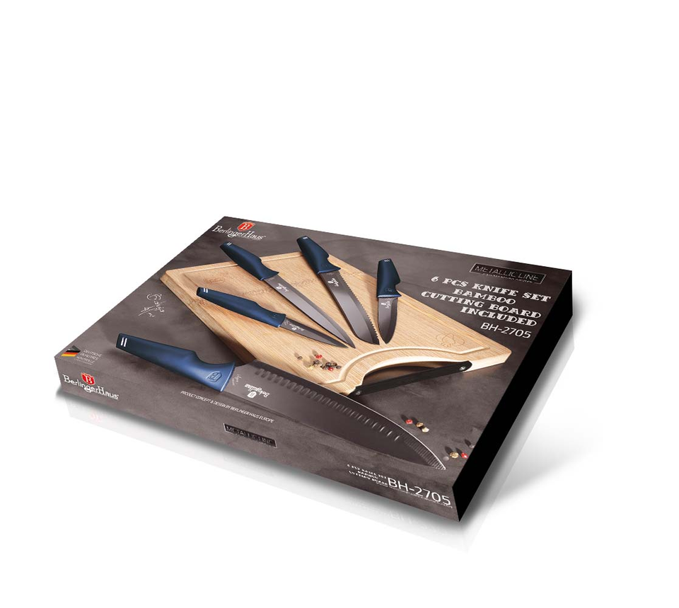 Knife set & BAMBOO CUTTING BOARD BERLINGER HAUS BH-2705