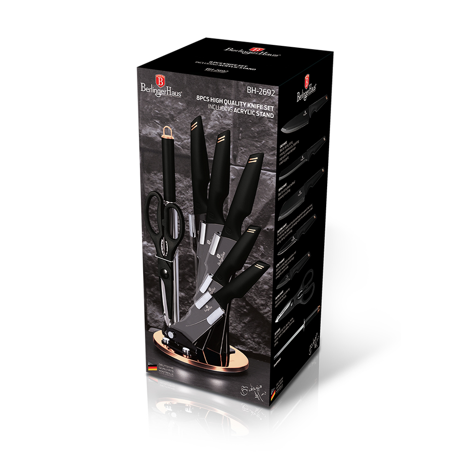 8-Piece Knife Set Berlinger Haus BH-2692 Black Rose Collection