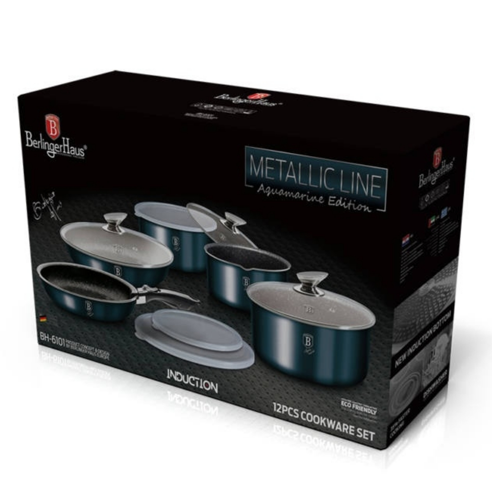 12-Piece Oven-Safe Kitchenware Set Berlinger Haus BH/6101 Aquamarine