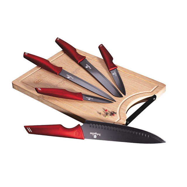 KNIFE SET & BAMBOO CUTTING BOARD BERLINGER HAUS BH-2704