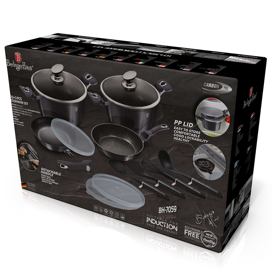 13-Piece Cookware Set Berlinger Haus BH-7059 Carbon Pro Collection