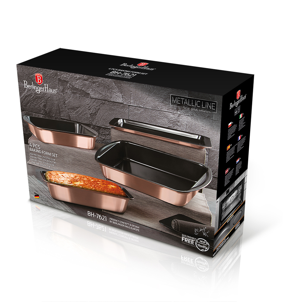 Set of 4 Baking Trays Berlinger Haus BH-7621 Rose Gold