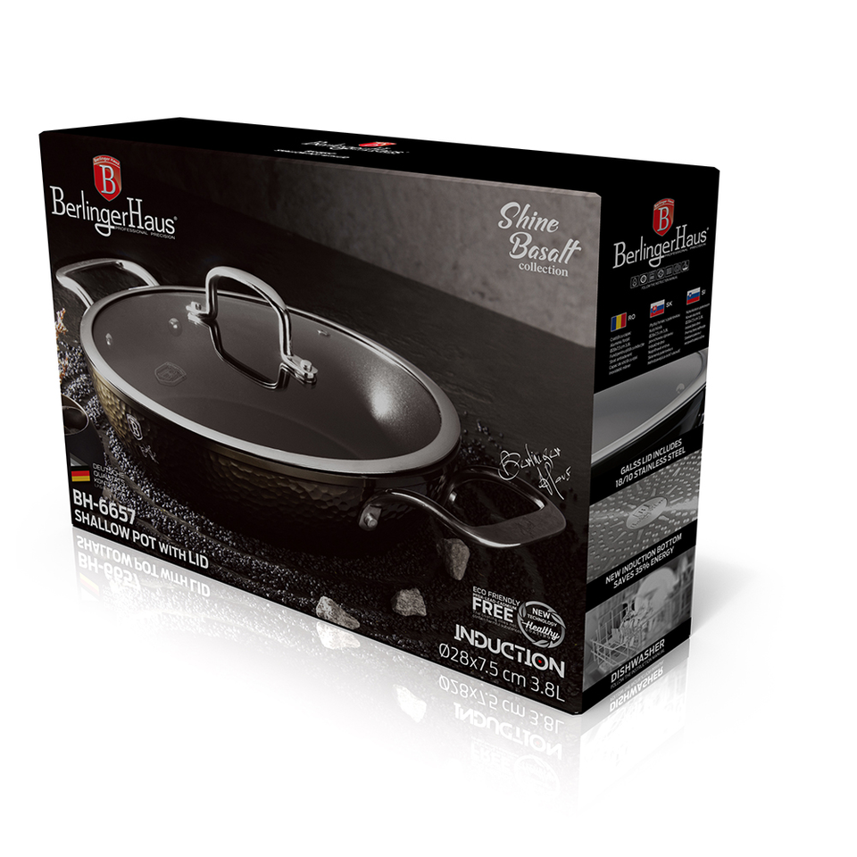 Shallow Pot Berlinger Haus BH-6657 Shine Basalt Collection