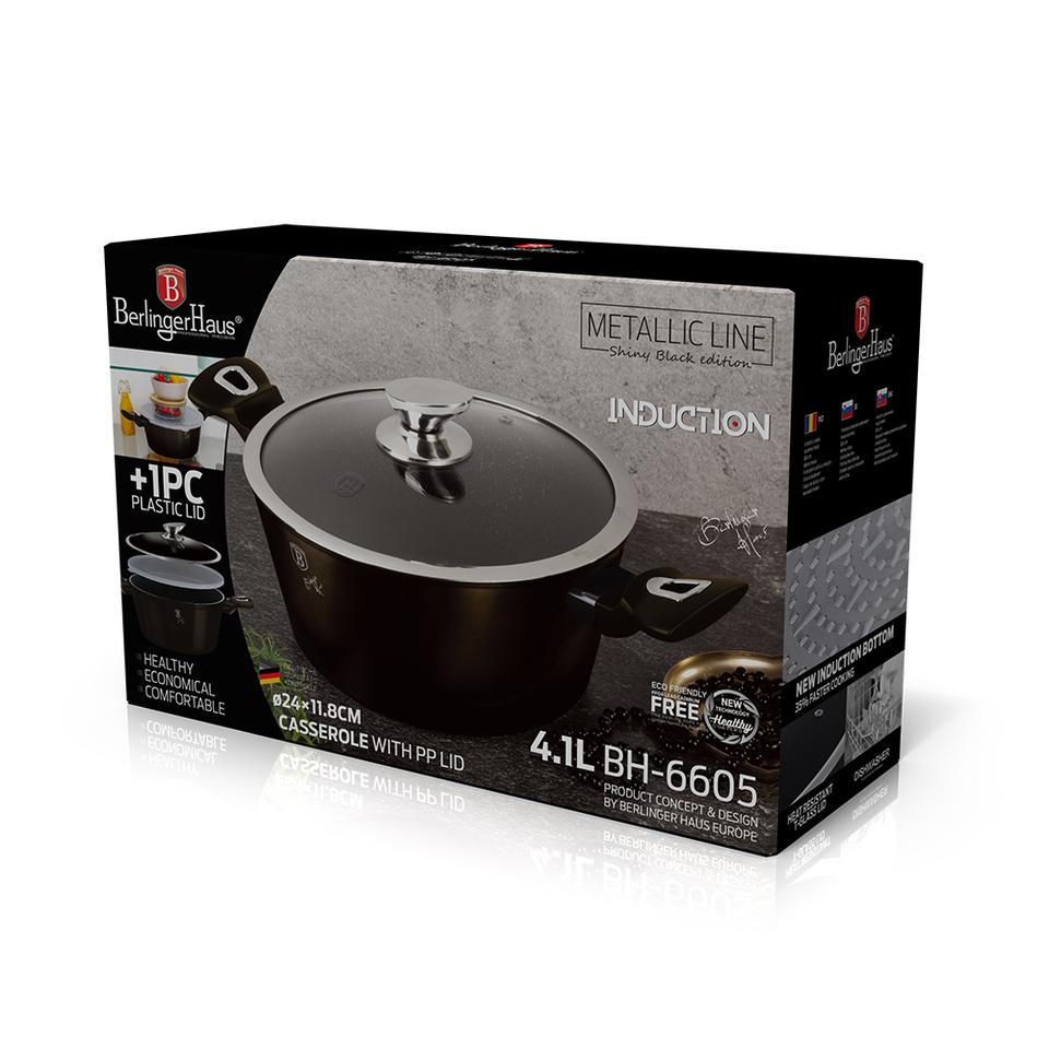 Casserole Berlinger Haus BH-6606 Metallic Line Shiny Black Edition