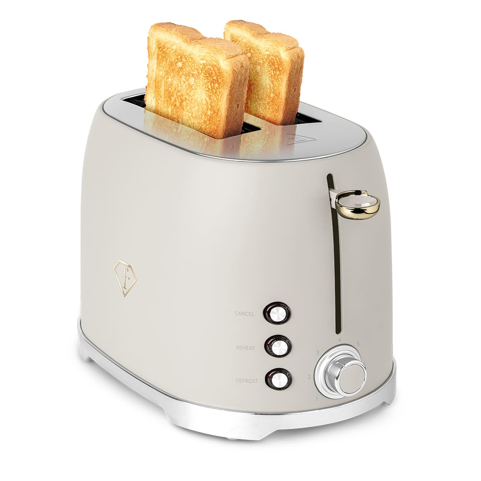 Toaster Berlinger Haus FTV0112 Cream–Gold | 7 Toast Levels & Multi-Function System