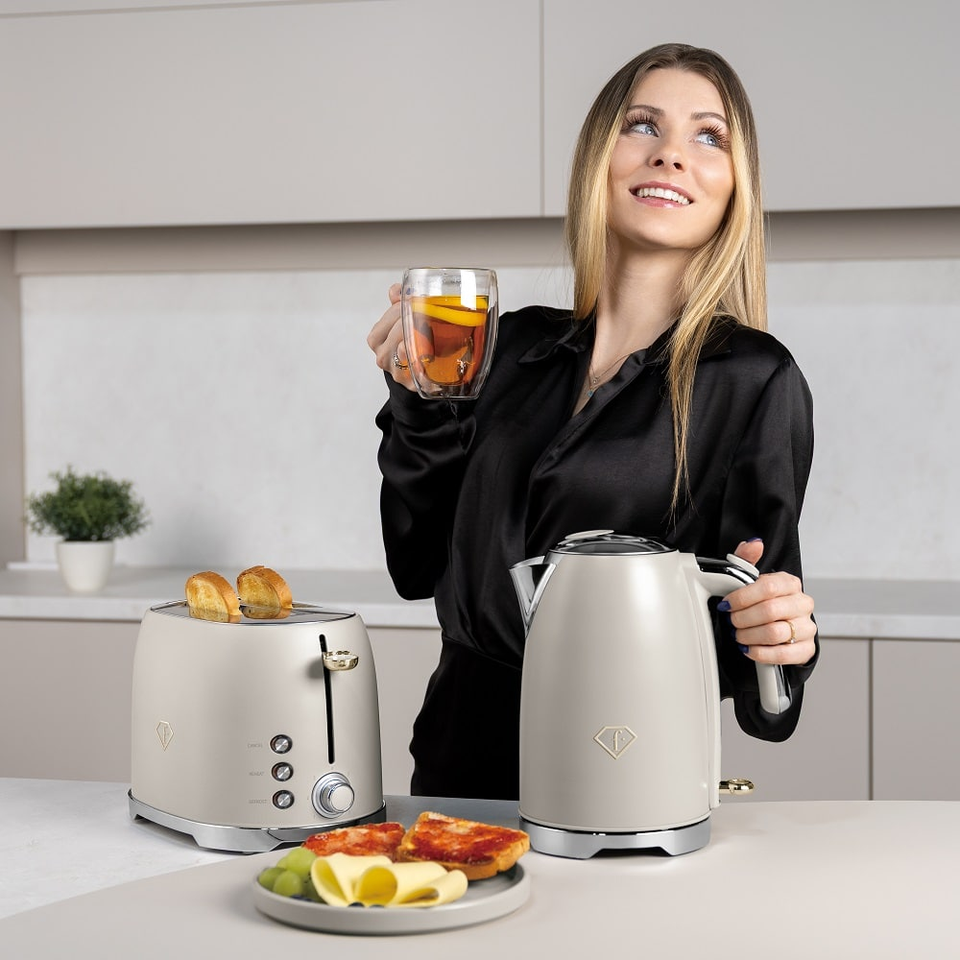 Toaster Berlinger Haus FTV0112 Cream–Gold | 7 Toast Levels & Multi-Function System