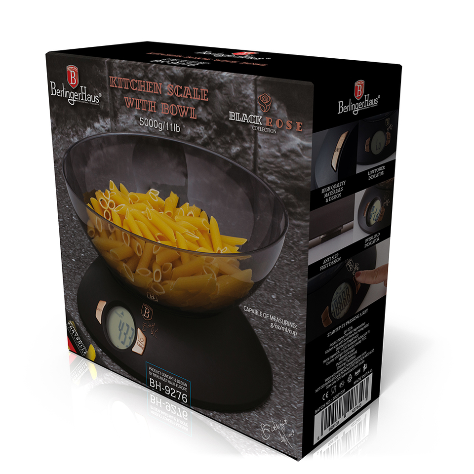 Kitchen Scale with Bowl Berlinger Haus BH-9276 Black Rose Collection