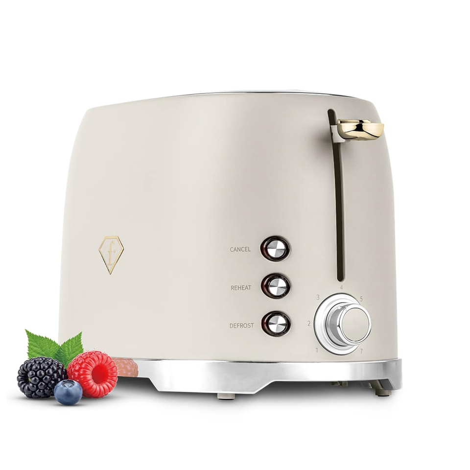 Toaster Berlinger Haus FTV0112 Cream–Gold | 7 Toast Levels & Multi-Function System