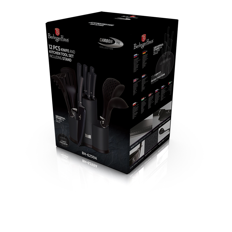 12-Piece Knife & Kitchen Utensils Set BH/6259 Carbon Pro Collection
