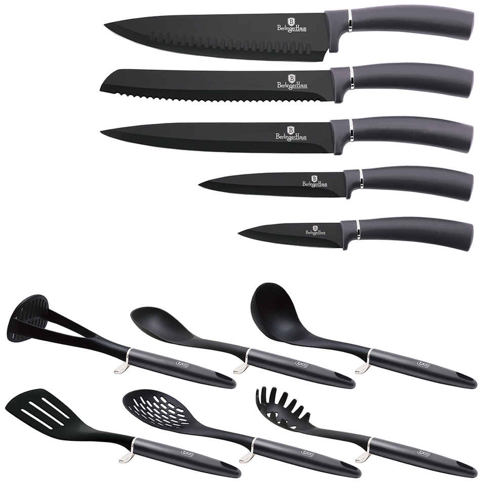 12-Piece Knife & Kitchen Utensils Set BH/6259 Carbon Pro Collection