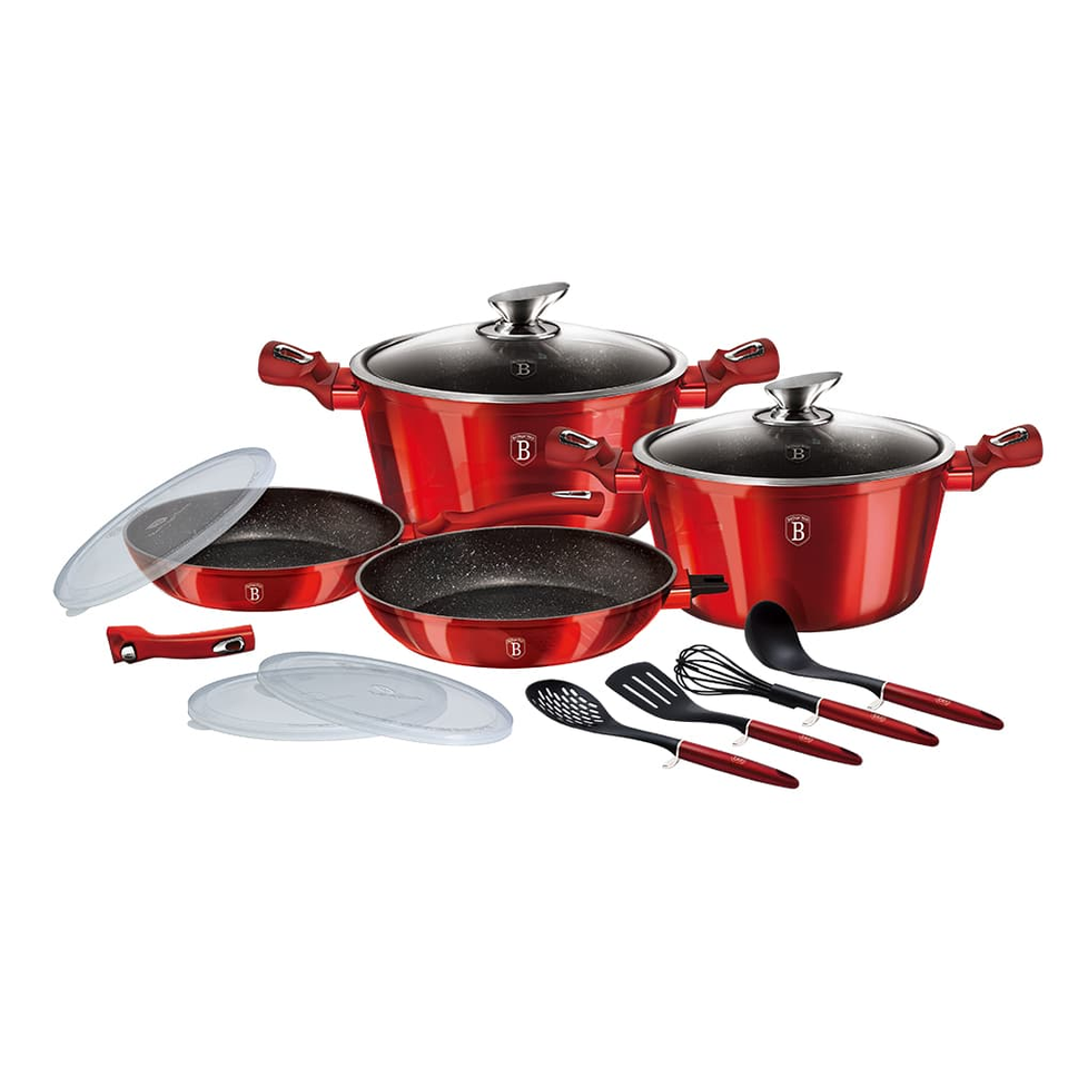 13-Piece Cookware Set Berlinger Haus BH-7057 Burgundy Collection