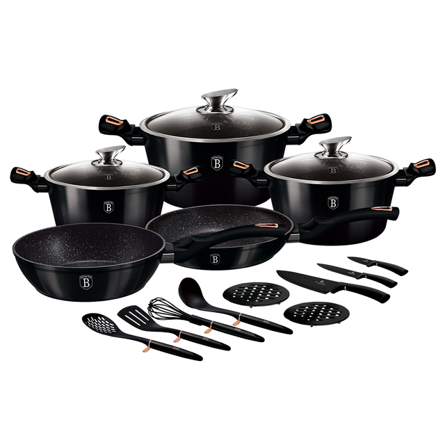 17-Piece Essential Kitchen Set Berlinger Haus BH-7045  Black