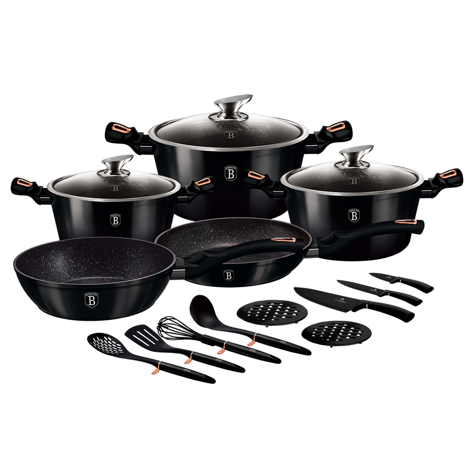 17-Piece Essential Kitchen Set Berlinger Haus BH-7045  Black
