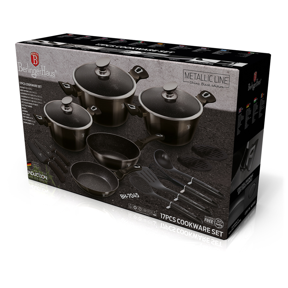 17-Piece Cookware Set Berlinger Haus BH/7045 Shiny Black Edition