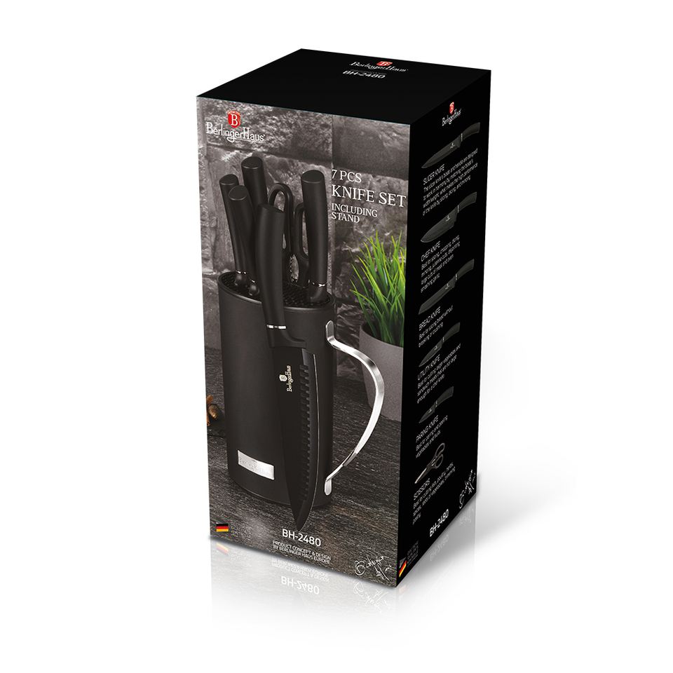 Kitchen Knife Set Berlinger Haus BH/2480 Black Silver Collection