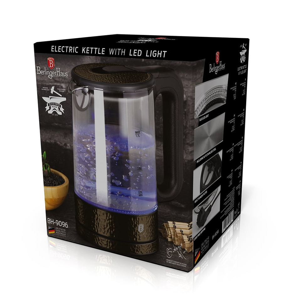 Electric Glass Kettle Berlinger Haus BH/9096 Shiny Black Collection