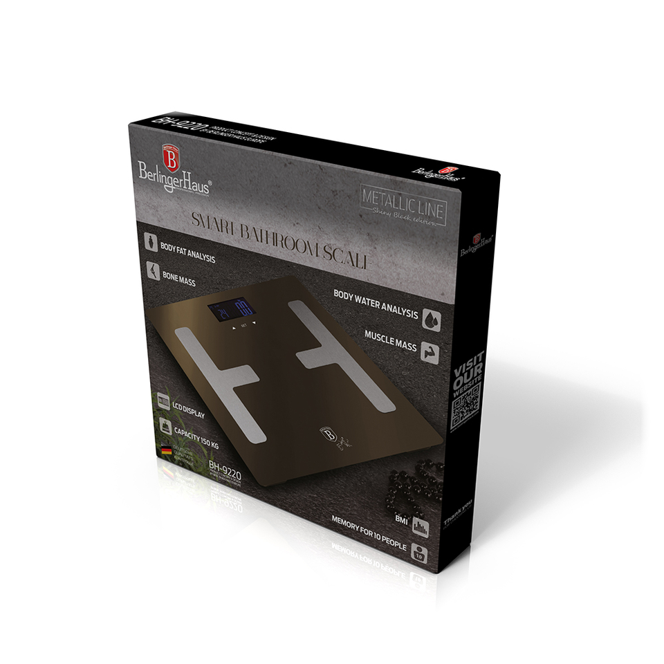 Smart Bathroom Scale Berlinger Haus BH/9220 Shiny Black Collection