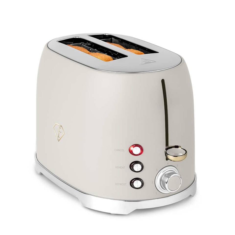 Toaster Berlinger Haus FTV0112 Cream–Gold | 7 Toast Levels & Multi-Function System